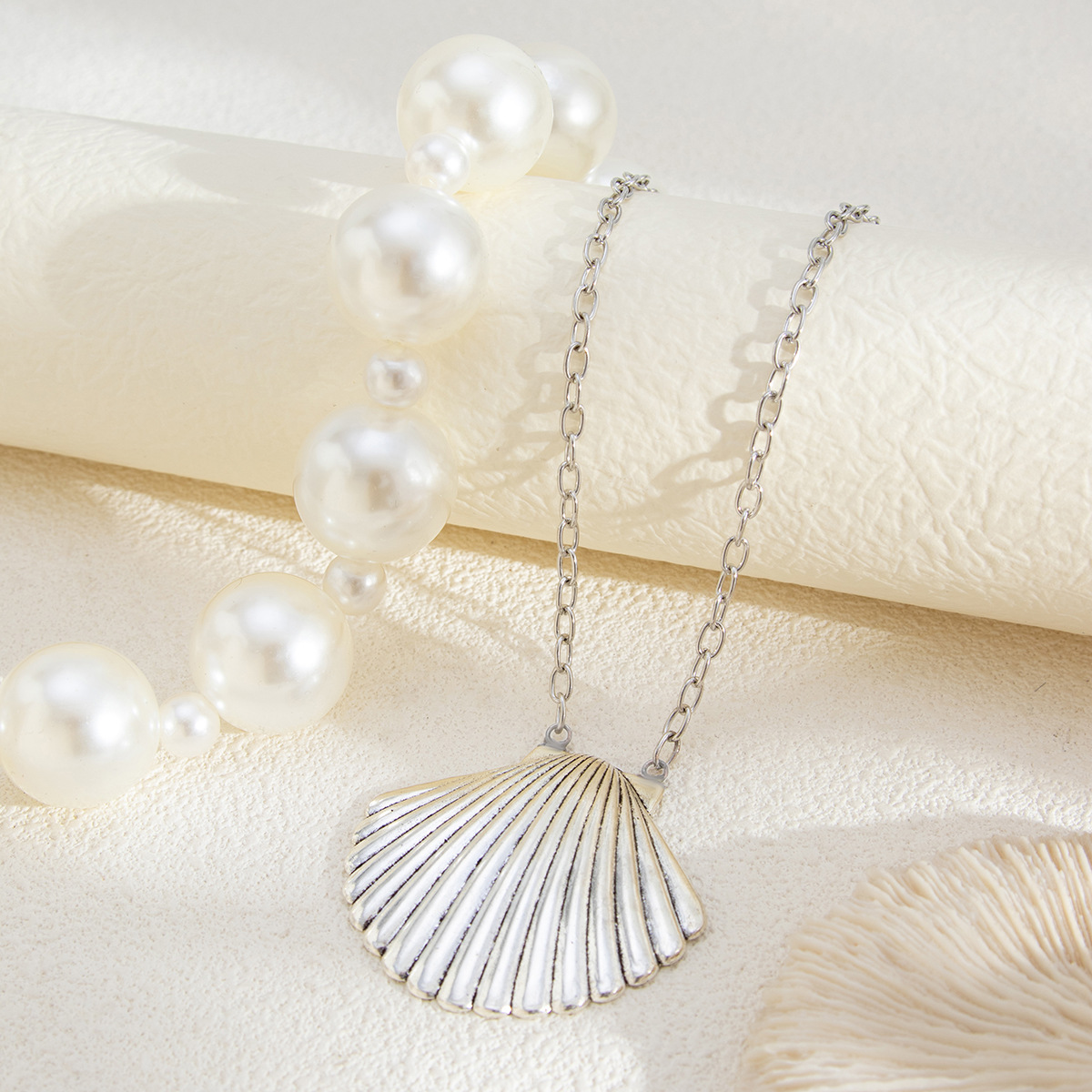 Elegante Vacaciones Cascarón Perla De Imitación Aleación Hierro Cadena Con Cuentas Collares Con Cuentas Venta Al Por Mayor display picture 9