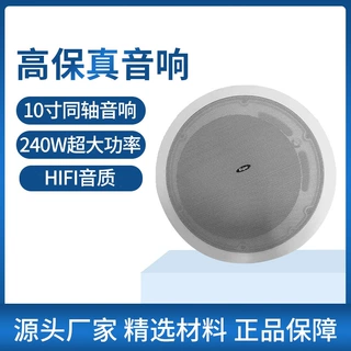 10寸吸顶音箱大功率HIFI高保真嵌入式同轴天花喇叭背景音乐店铺会