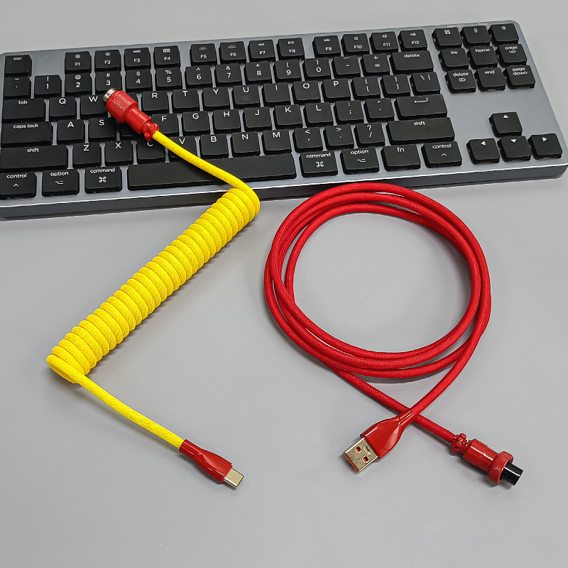 Cable para teclado mecánico de eje magnético 8K, con conectores de aviación, resorte, USB, personalizado colorido, para juegos