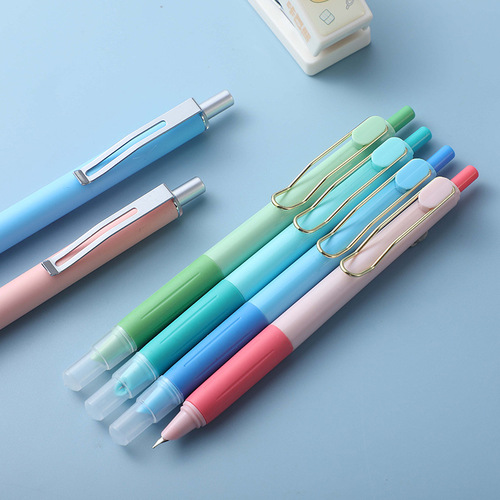 New push-button pen, high-looking candy color pen, replaceable ink bag, push-type for students to practice calligraphy