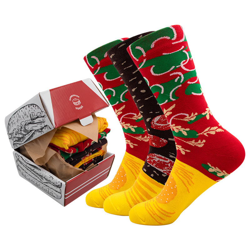 Calcetines de sushi de salmón transfronterizos, calcetines de mujer de invierno y otoño de algodón, calcetines de mujer que absorben el sudor, antiolor, caja de regalo image 12