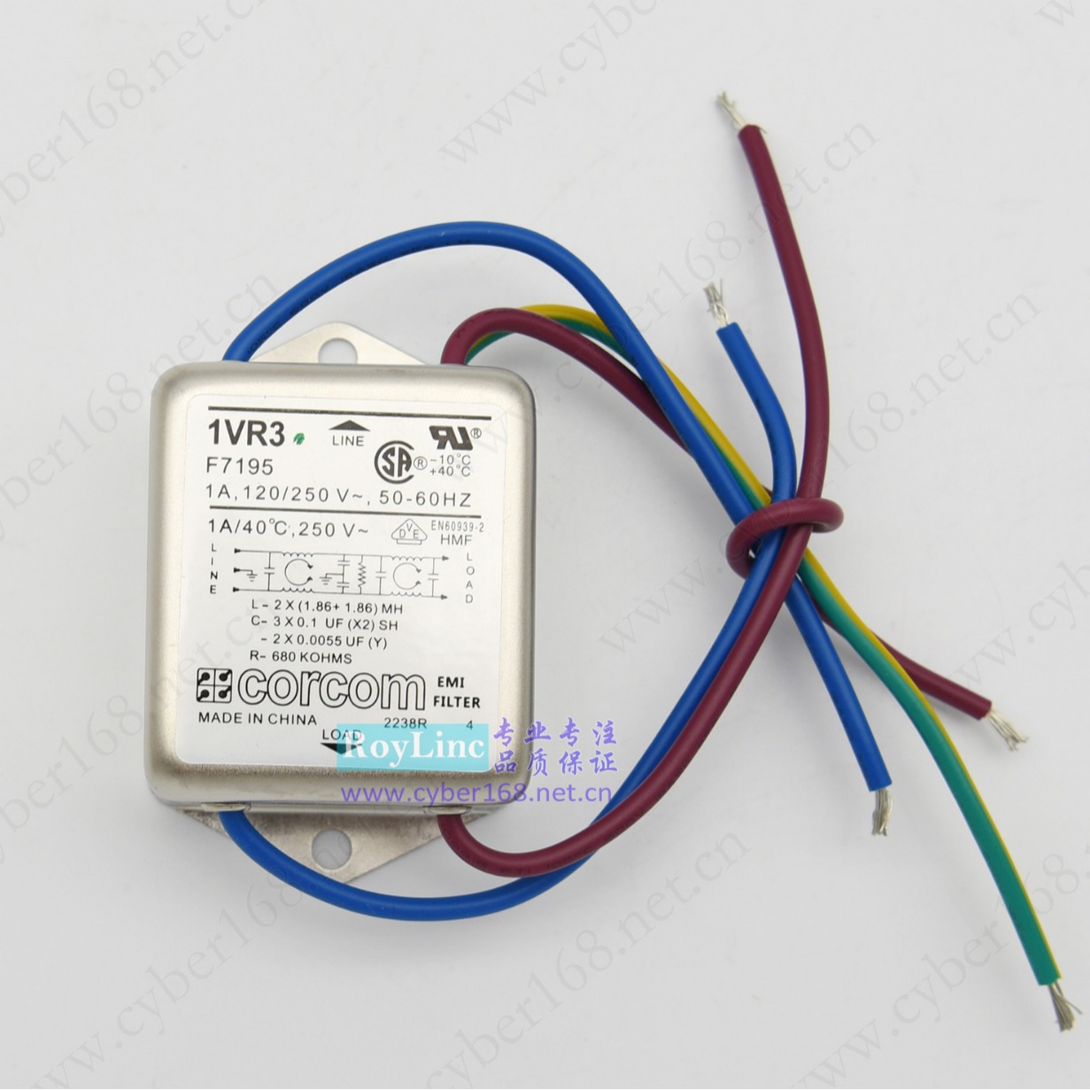 1VR3 F7195 6609032-2 Corcom 1A EMI IEC VDE UL MR-3-1滤波器