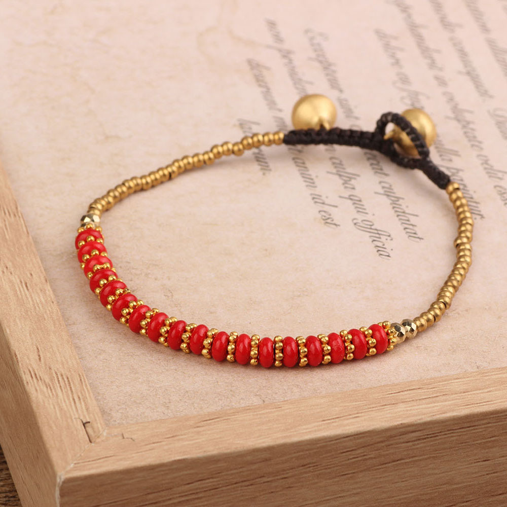 17g Weight Bracelets Classification Turquoise, Wax rope, Copper Chain Material Beaded Chain Chain Type Holiday, Daily Occasion turquoise, rope, Copper Material Color Block Pattern All Seasons Season Women's Gender Knitting Design Casual, Simple Style Style Casual Simple Style Color Block Turquoise Rope Copper Beaded Chain Beaded Bracelets Wholesale 8