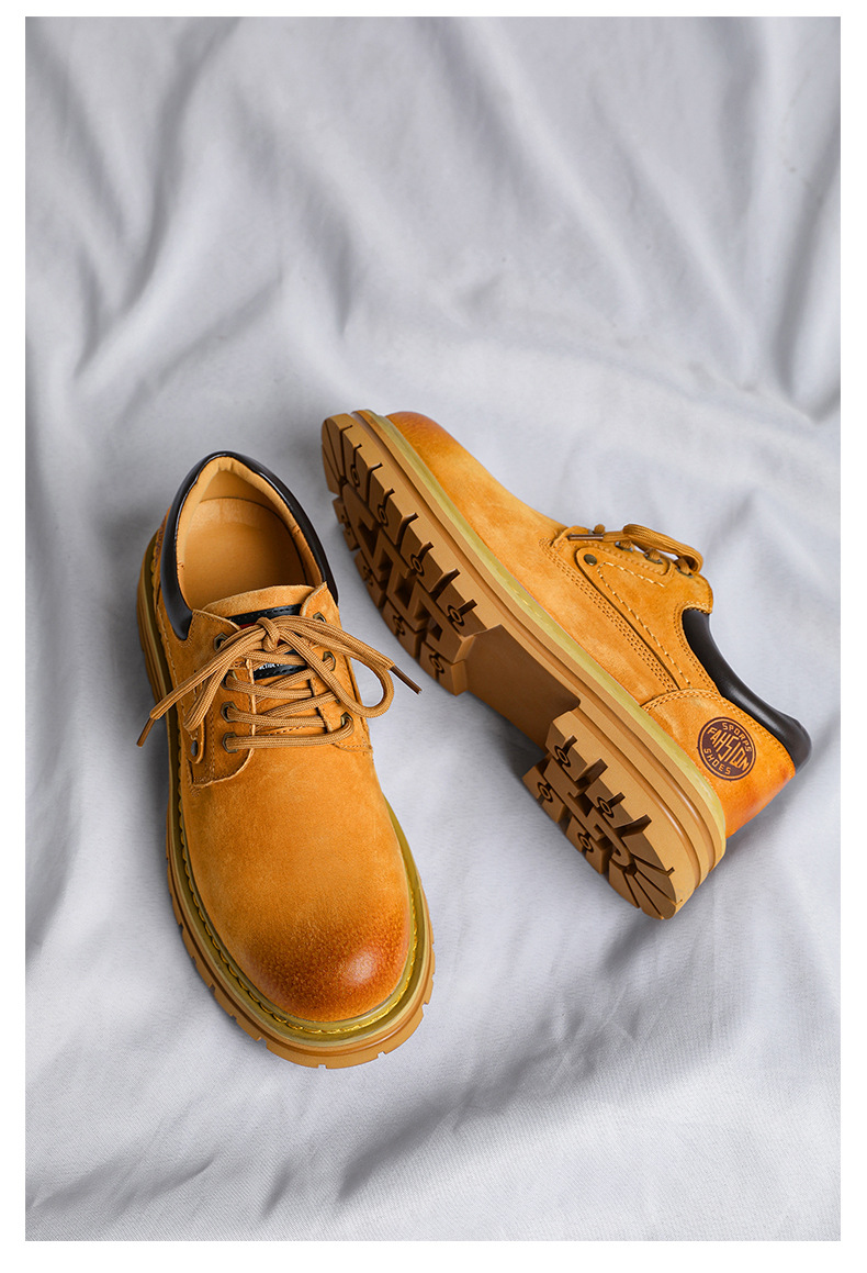 British Men's Leather Chukka Boots Thick Sole Comfortable Shoes_voghion.com