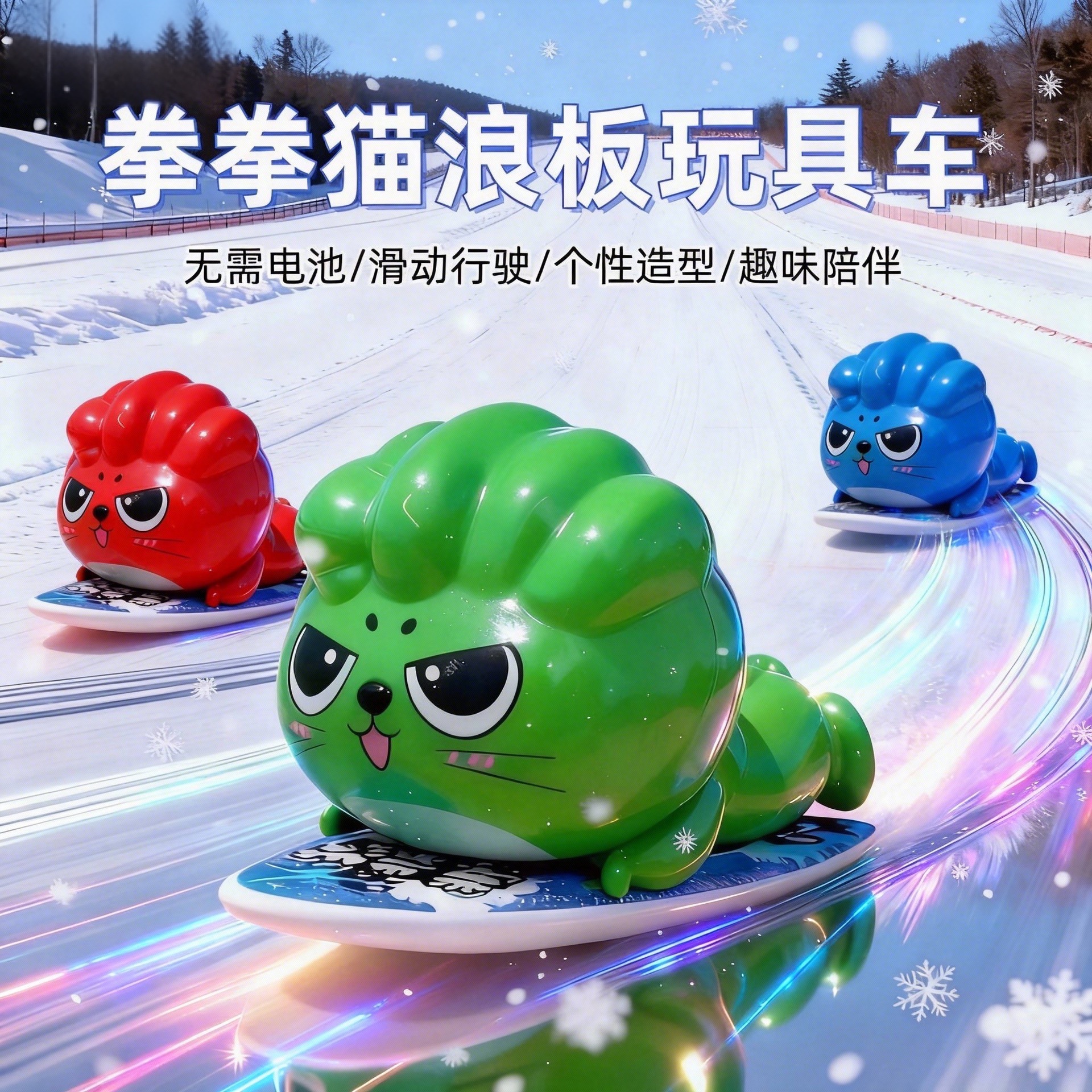 拳拳猫玩具车滑行玩具车趣味玩具可爱动物儿童玩具车厂家跨境批发