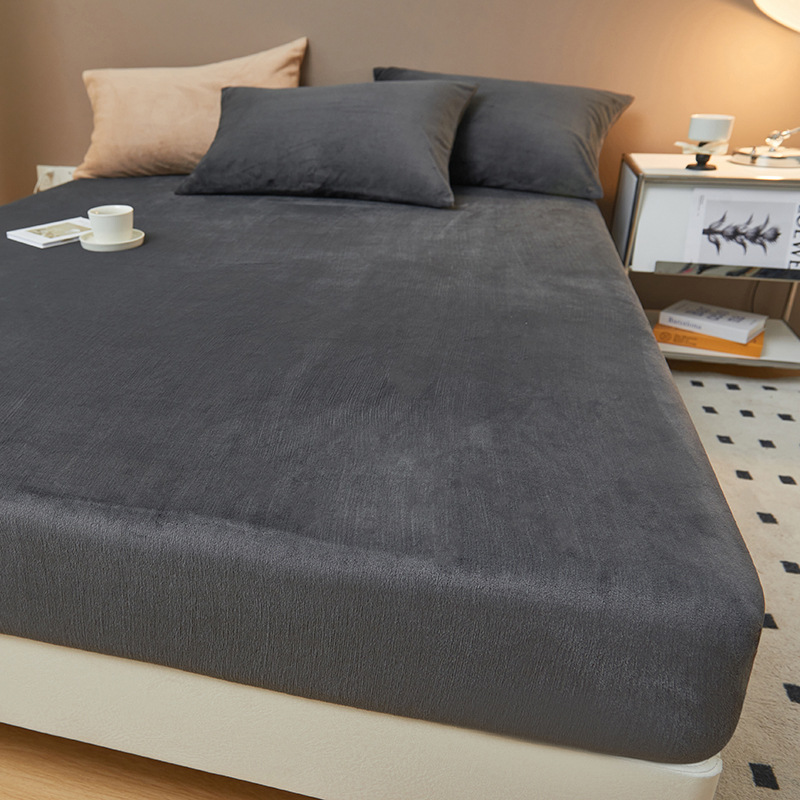 Invierno engrosado cama de leche de camisa una sola cubierta de colchón tres conjuntos de cubierta de cama de estera Memphis transmisión en vivo al por mayor