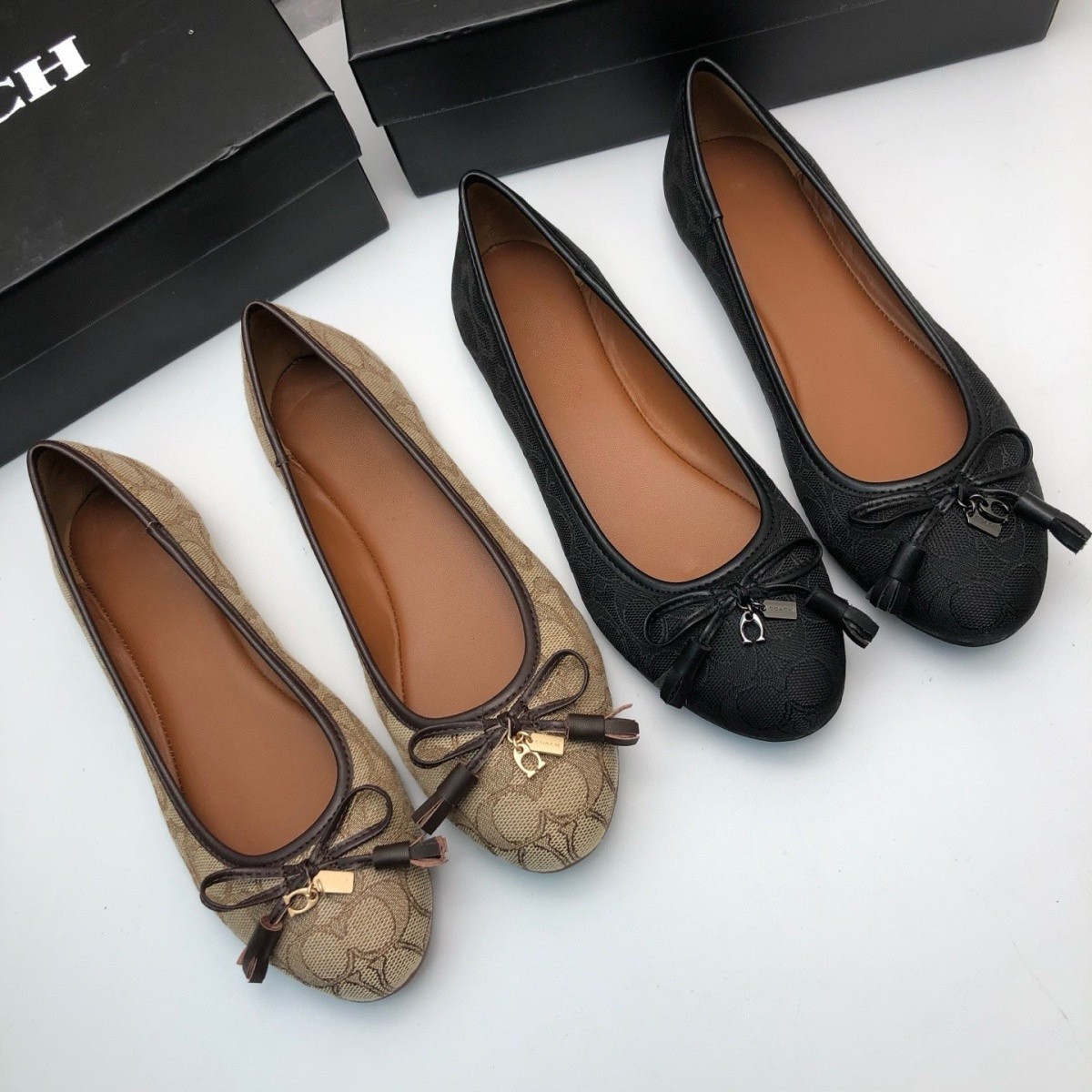Guangzhou 26 Spring and Autumn New Style Canvas Round-Toe Women's Shoes Versatile Bowknot Ballet Flats Shallow Slip-On Shoes