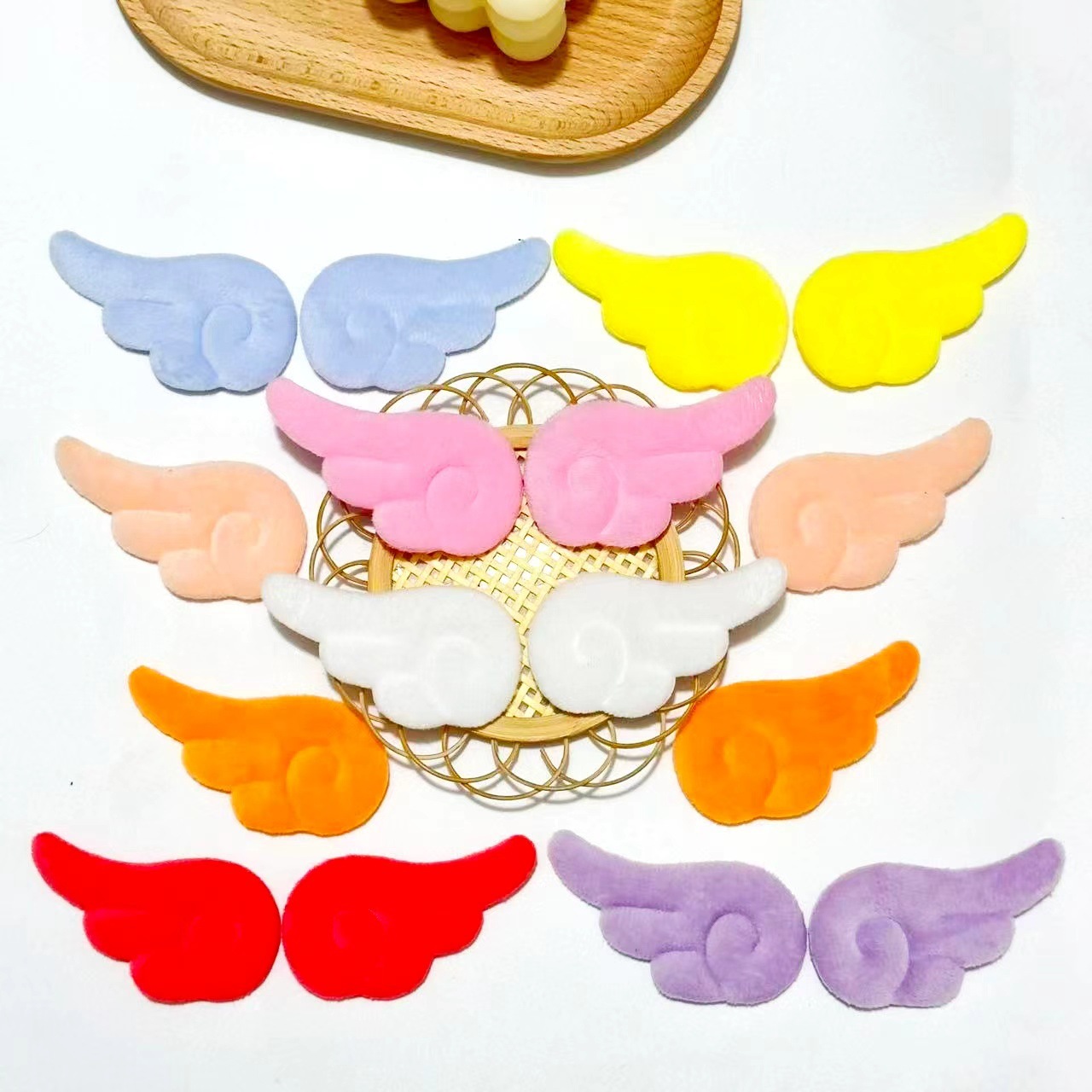 Sweet Double-Sided Plush Angel Wings DIY Clothing Accessories Hairpin Bar Cake Toy Decoration Materials