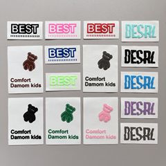 Handmade silk screen printing stereoscopic letter fabric patches to fill the full moon gift basket DIY box bags hats clothing matching decoration fabric labels