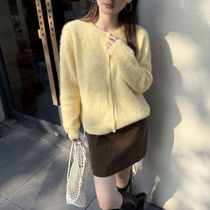 【Lafu Series】5% Cashmere Wool and Silk Blend Seamless Integrated Knit Cardigan Women's Sweater for Autumn 【Lafu Series】5% Cashmere Wool and Silk Blend Seamless Integrated Knit Cardigan Women's Sweater for Autumn