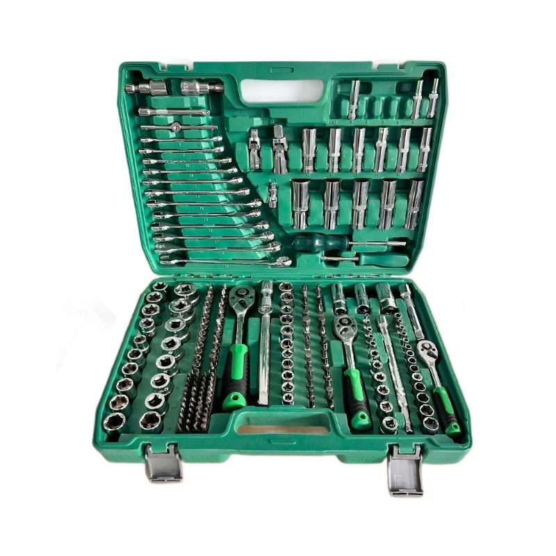 Juego completo de llaves de tubo, caja de herramientas extendida para reparación de automóviles, juego completo de 151 piezas de llaves combinadas 216