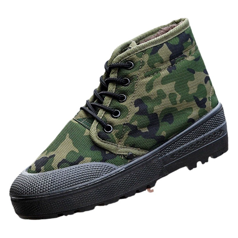 Высокие ботинки на флисовой подкладке, Мужская Толстая теплая резиновая обувь, Рабочая защитная обувь для рабочих-мигрантов, износостойкая хлопчатобумажная обувь, зимние сапоги оптом