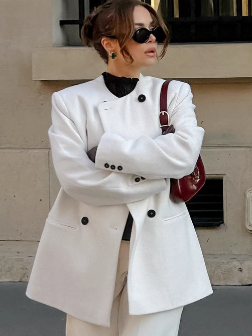 欧美复古老钱粗花呢外套女2025秋季新款设计感气质复古中长款上衣|undefined