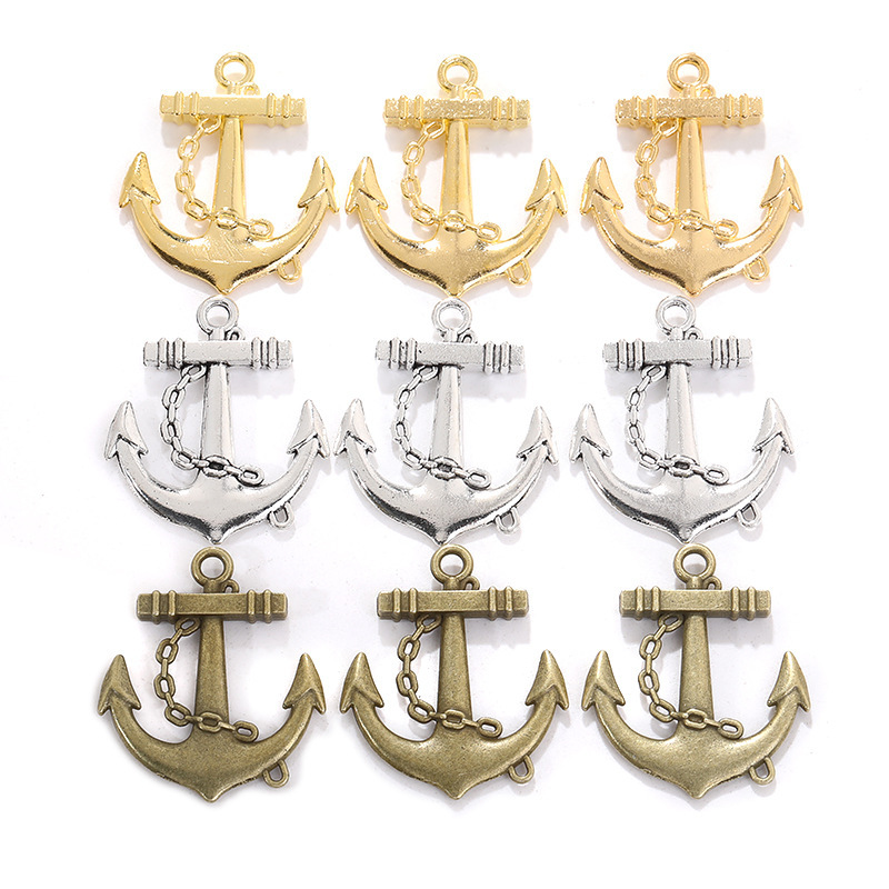Cross-Border Hot-Selling DIY Jewelry Accessories and Handmade Materials, Vintage Anchor and Boat Weight Pendants, Keychain Accessories, and Pendants
