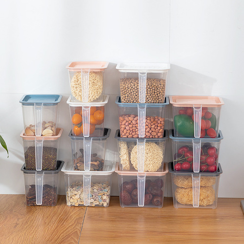 Sealed cans, plastic food cans, storage cans, storage cans, cereals, kitchen snacks, refrigerator storage boxes