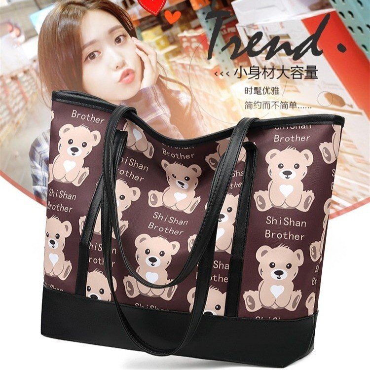 Large-Capacity Work Portable Oxford Zipper Printed Handbag Shoulder Bag Fashionable Women's Shoulder Crossbody Bag