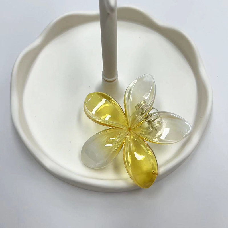 8.5cm 투명 사이드 클립 노란색