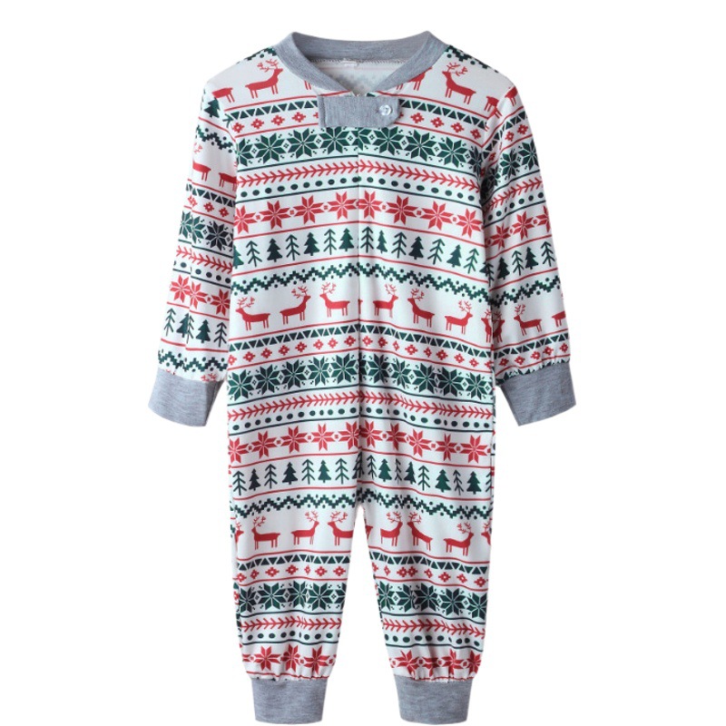 Conjuntos familiares transfronterizos para el Año Nuevo 2025, conjuntos familiares navideños, conjuntos familiares, pijamas familiares con estampado de renos para primavera y otoño, ropa para estar en casa.