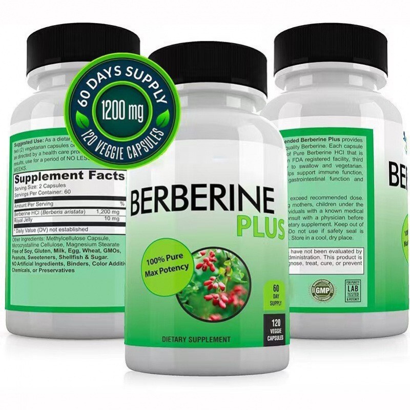 现货跨境tk亚马逊爆款工厂Berberinecapsules黄连素胶囊瓶装60粒|undefined