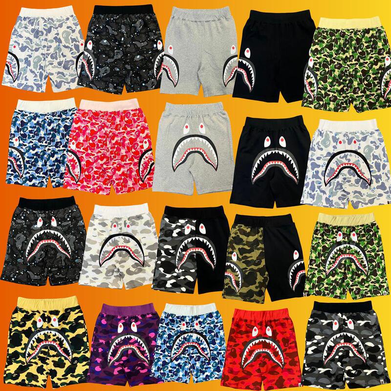 Trendy Brand BAPE Classic Shark Camouflage Men's Casual Loose Sports Pants High-grade Drawstring Trendy Shorts