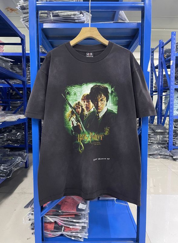 高品質 SAINT MICHAEL ICON ウォッシュ加工 オールド半袖 アメカジ レトロ プリント カップル Tシャツ 男女兼用|undefined