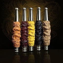 Carved Dragon Cigar Holder from Ebony Wood, Net Cigarette Holder with Circulating Filter, Carved Cigarette Holder with Filter