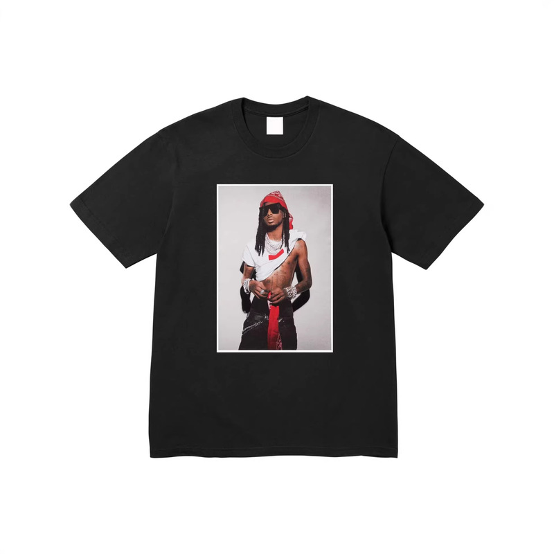 In-Stock Fw25 Playboi Carti Tee European and American Style Carti Character Photo Print Short-Sleeve Pure Cotton T-Shirt