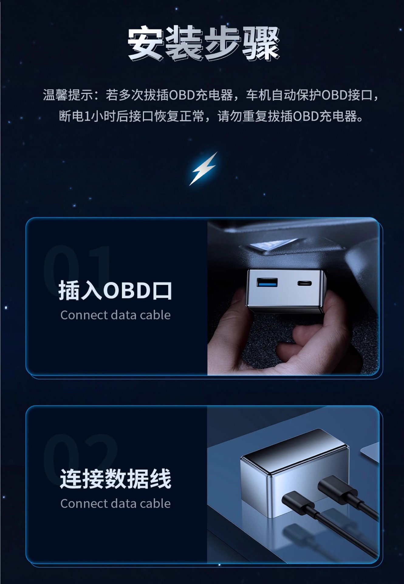 Suitable for Tesla Docking Station Model3 New 3/Y Dual-Port Obd Car Fast Charging Hidden Pd Charger