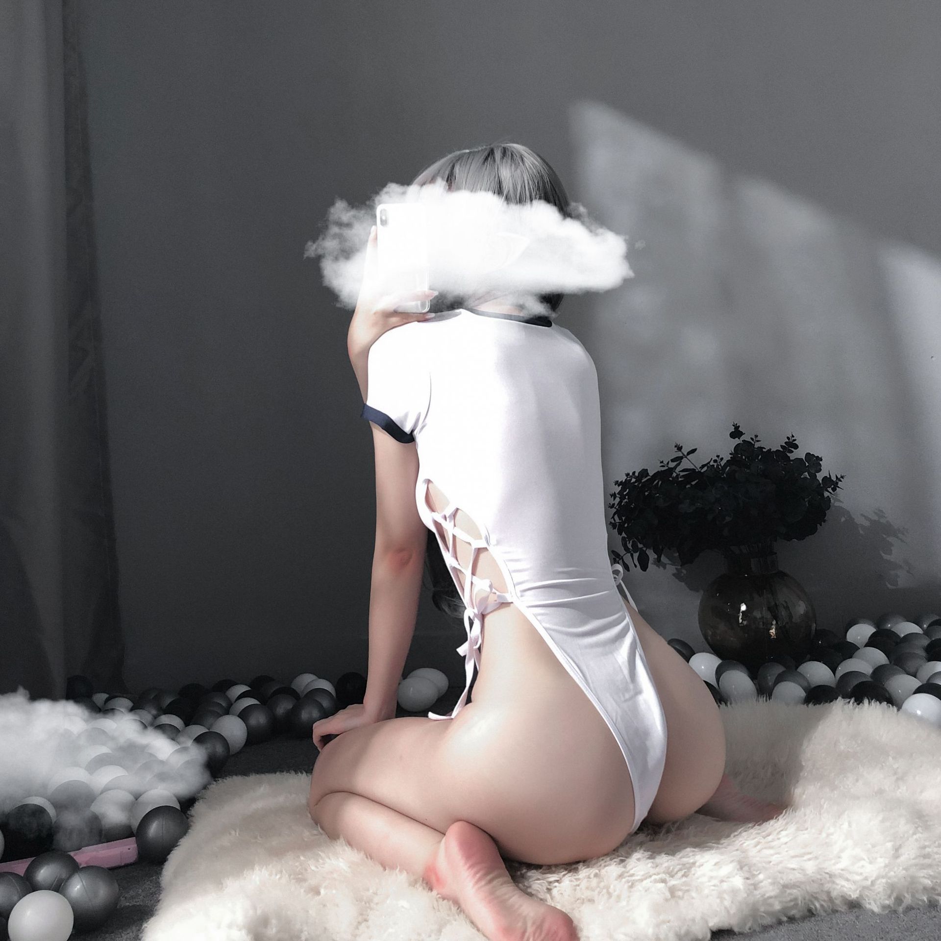 Lencería sexy de las mujeres apretado mono abierto traje divertido Comercio exterior tentación sexy estudiante uniforme de una sola pieza de entrega