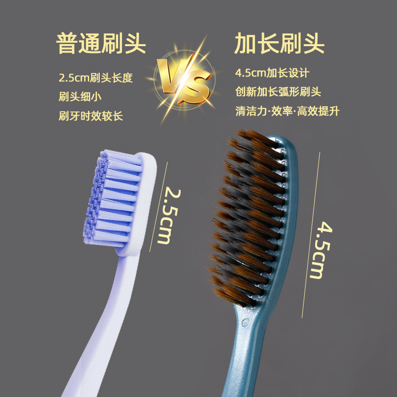 Cepillo de dientes de cabeza larga en forma de U, cabello suave para adultos, cabeza ancha alargada, cabeza de cepillo doméstico grande, limpieza perezosa, cepillo de dientes grande al por mayor