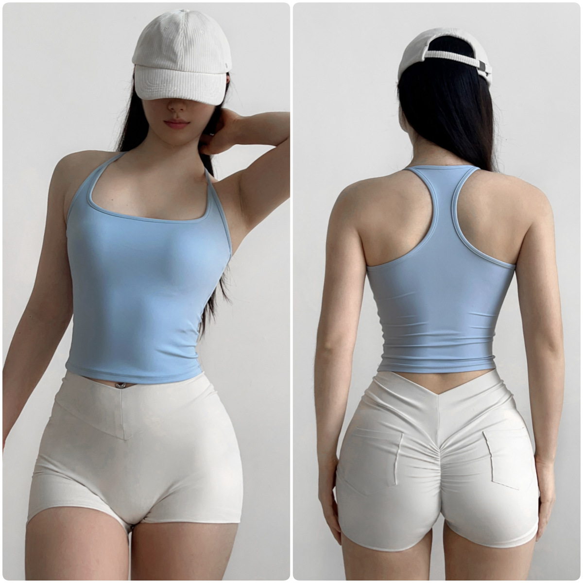 중간 강도 올인원 필라테스 속옷 고정 가슴 패드 슬링 스포츠 조끼 브라 요가 피트니스 8143