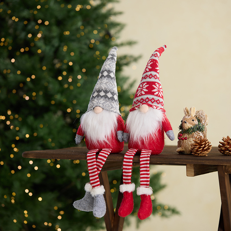 Nuevos productos transfronterizos sin cara muñeca del duende varilla retráctil grande hombre viejo Navidad centro comercial decoración de escena doméstica