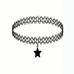 Hand Woven Fishing Line Star Horn Butterfly Cross Spider Tattoo Vintage Clavicle Chain Necklace Chain