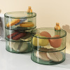 Cosmetic transparent rotating storage box, high-end sophisticated dressing table, earrings, necklace, sponge, hair accessory