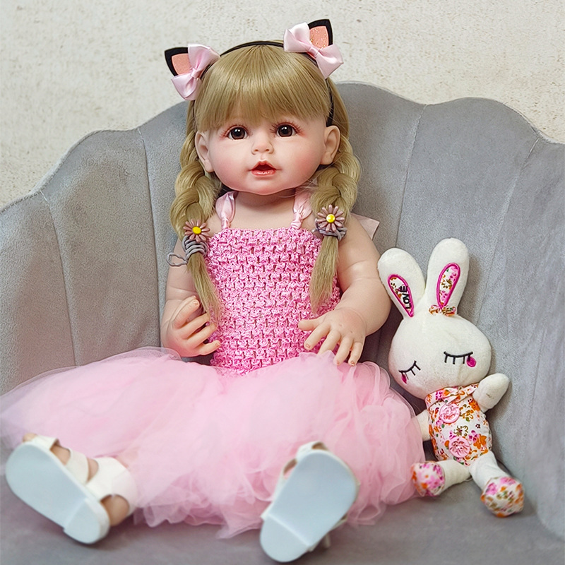 Vinilo completo 55cm simulación bebé muñeca transfronteriza nueva muñeca renacida muñeca de juguete entrega al por mayor