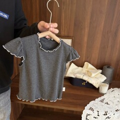 女童纯色短袖T恤百搭女宝宝超软薄款上衣女婴儿夏季新款