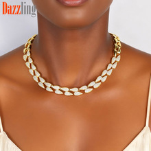 欧美新款潮人街头说唱饰品嘻哈项链女士颈链锆石项链厂家直销