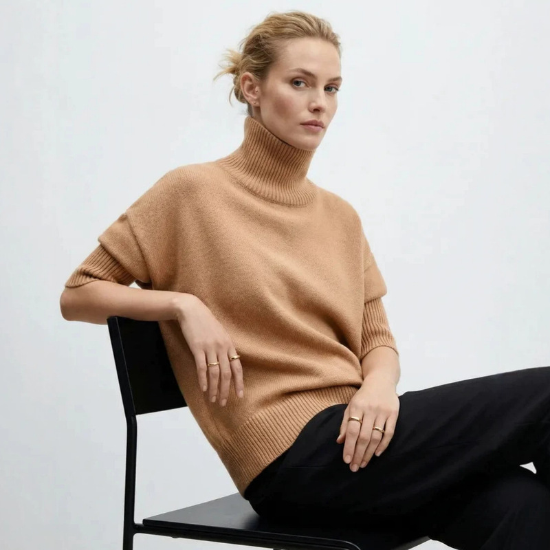 European and American Women's Fashion New Amazon High-Neck Sweater, Loose-Fitting Russian Cross-Border Knitwear, Warm and Thickened