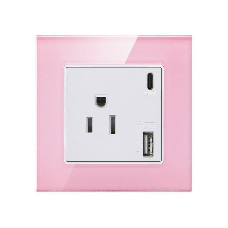 美式美仟86型泰式USB+type-c充電插座台灣泰式多功能日本面板