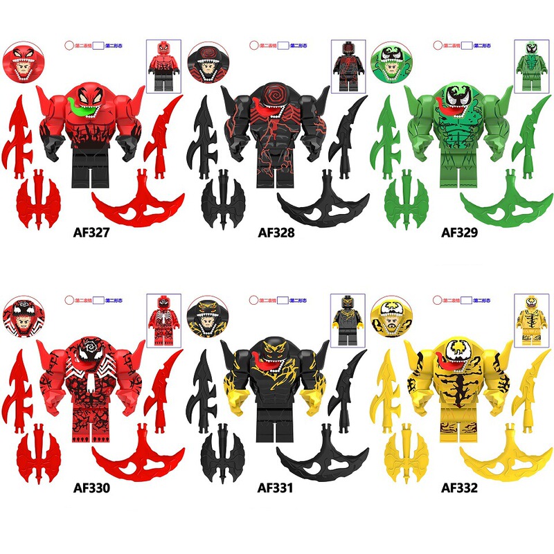 Foreign Trade Goods AF327-332 Assembled Toys TV Movie Series Massacre Venom Man Building Blocks