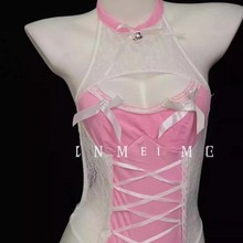 戈梦情趣内衣纯欲猫女郎制服小胸聚拢女仆套装露背绑带睡衣女ny