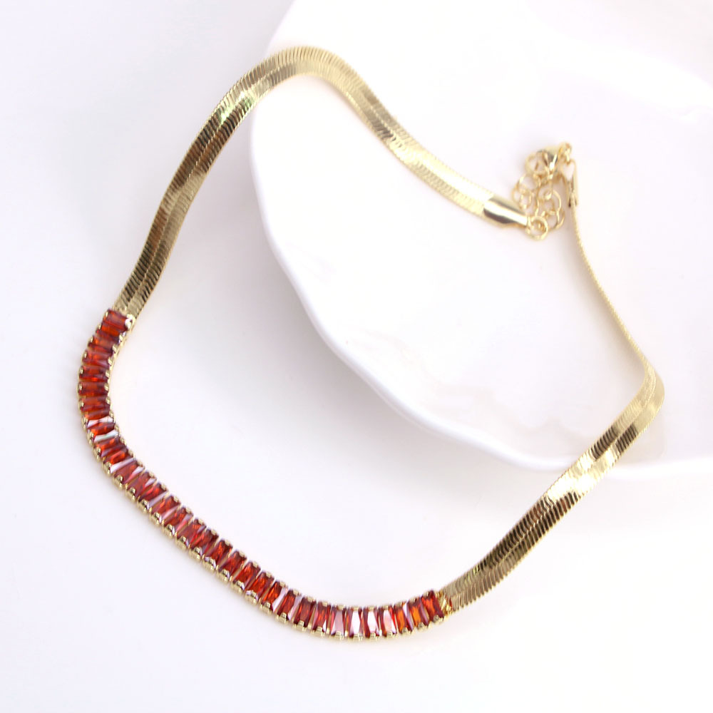 Fashion Geometric Copper Plating Zircon Necklace