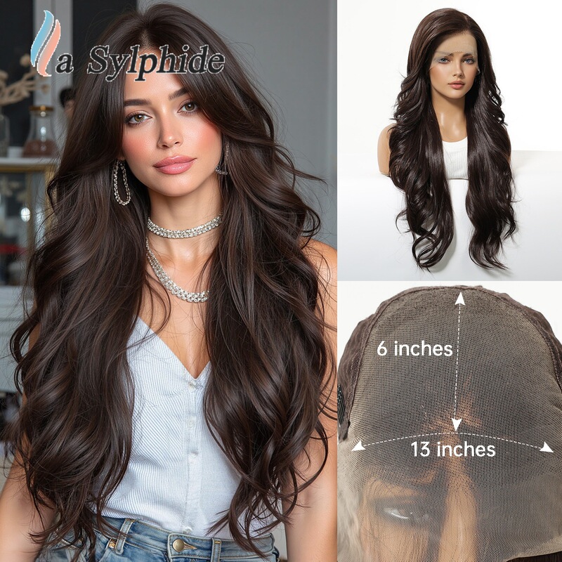 Futura Lace Front Wig 13*6 Hand-Woven Japanese Silk High-Temperature Resistant Lace Wig Black Brown Long Curly Hair Tik Futura Lace Front Wig 13*6 Hand-Woven Japanese Silk High-Temperature Resistant Lace Wig Black Brown Long Curly Hair Tik