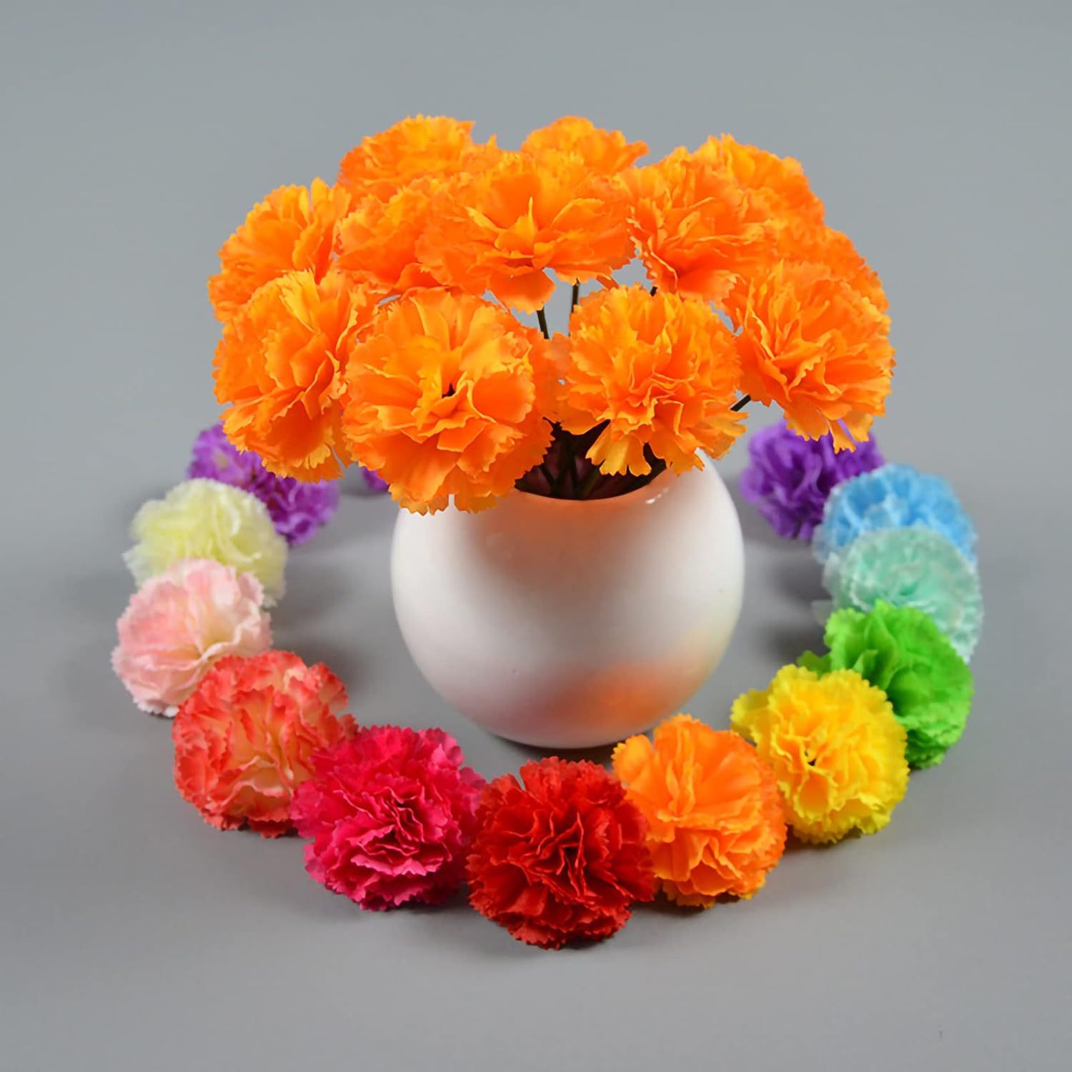 Simulación de la cabeza de clavel de 6 cm de diámetro CM / 9 cm flores de crisantemo de longevidad decoran Halloween con accesorios de guirnalda para el día de los muertos