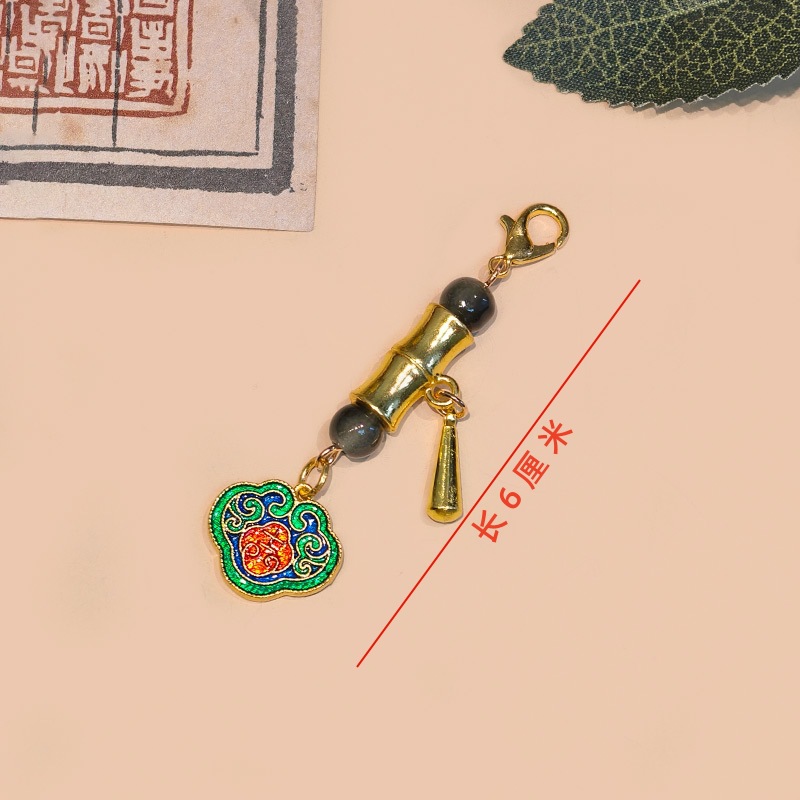 国民スタイル合金竹フレッシュピンクフラワーペンダント中国ベルペンダント古代スタイルチャイナ韓服衣類アクセサリー