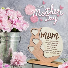 Cross-border new product customizable Mother's Day gift wooden decoration wooden craft