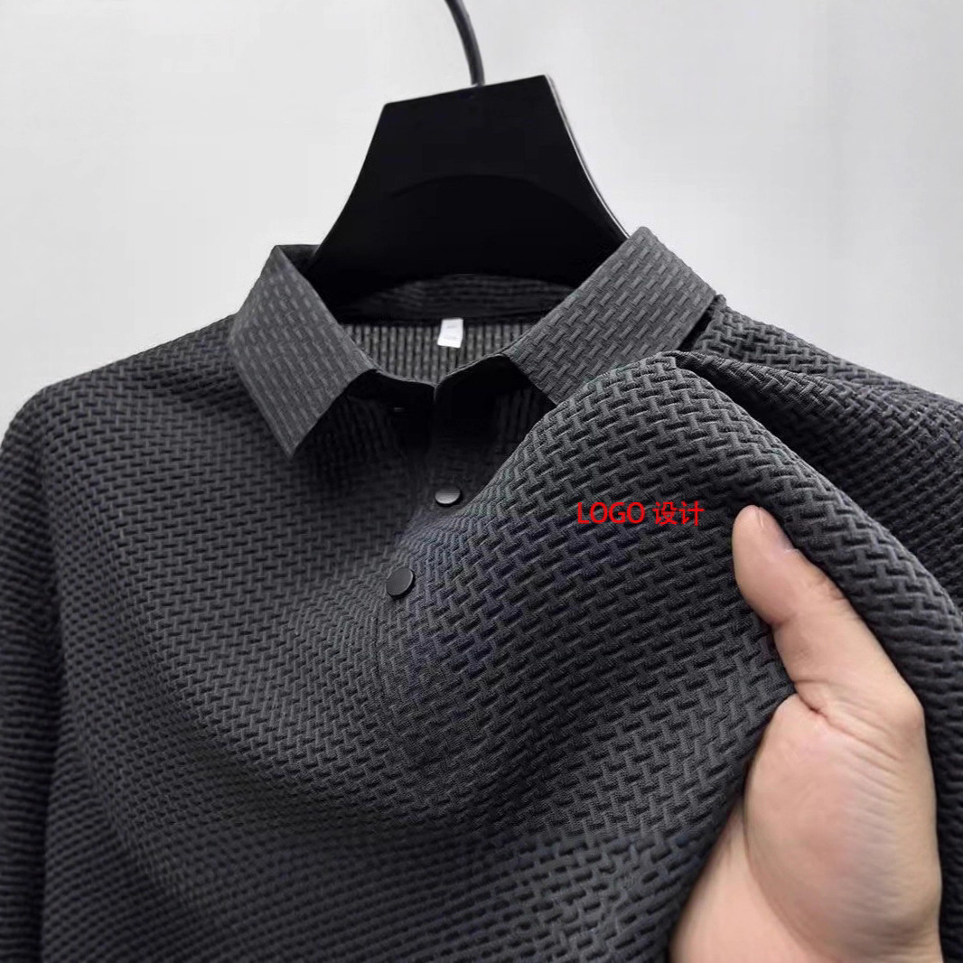 New Men's Summer Trendy Business Casual Versatile Fashion Short-Sleeve T-Shirt Shirt Collar Mesh Polo Shirt Top