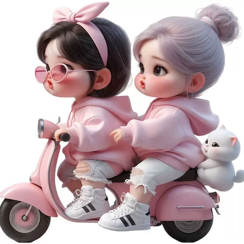 Симпатичная девушка мультфильм маленькая девочка детская комната наклейка мотоцикл кузова автомобиля маскирует царапины декоративная наклейка