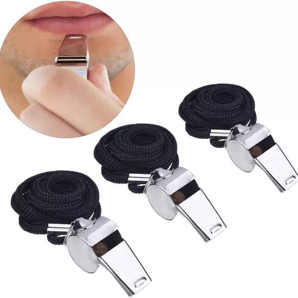 Spot Metal Referee Whistle 5Pcs Set Stainless Steel Whistle 6-Character Fan Whistle Sports First Aid Whistle Whistle