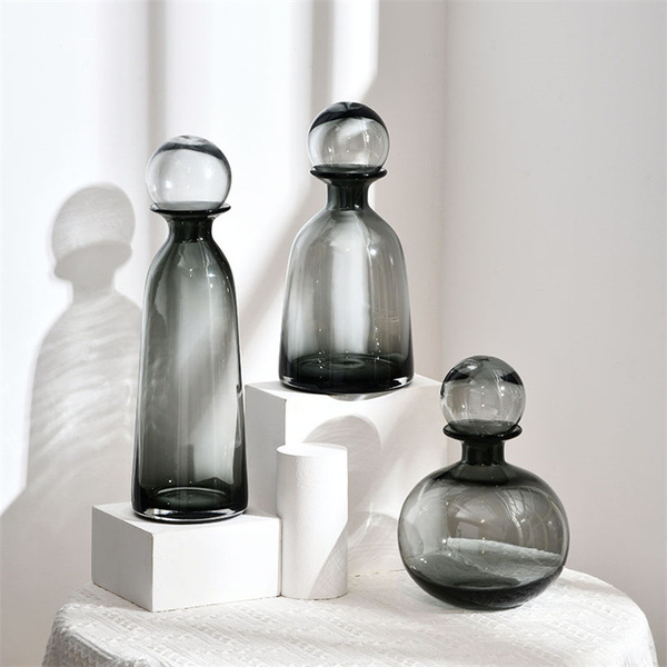 Nordic INS minimalist art light luxury transparent glass vase…